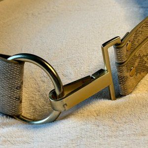 Chico’s Reptile Embossed Leather Belt Adjustable Waist